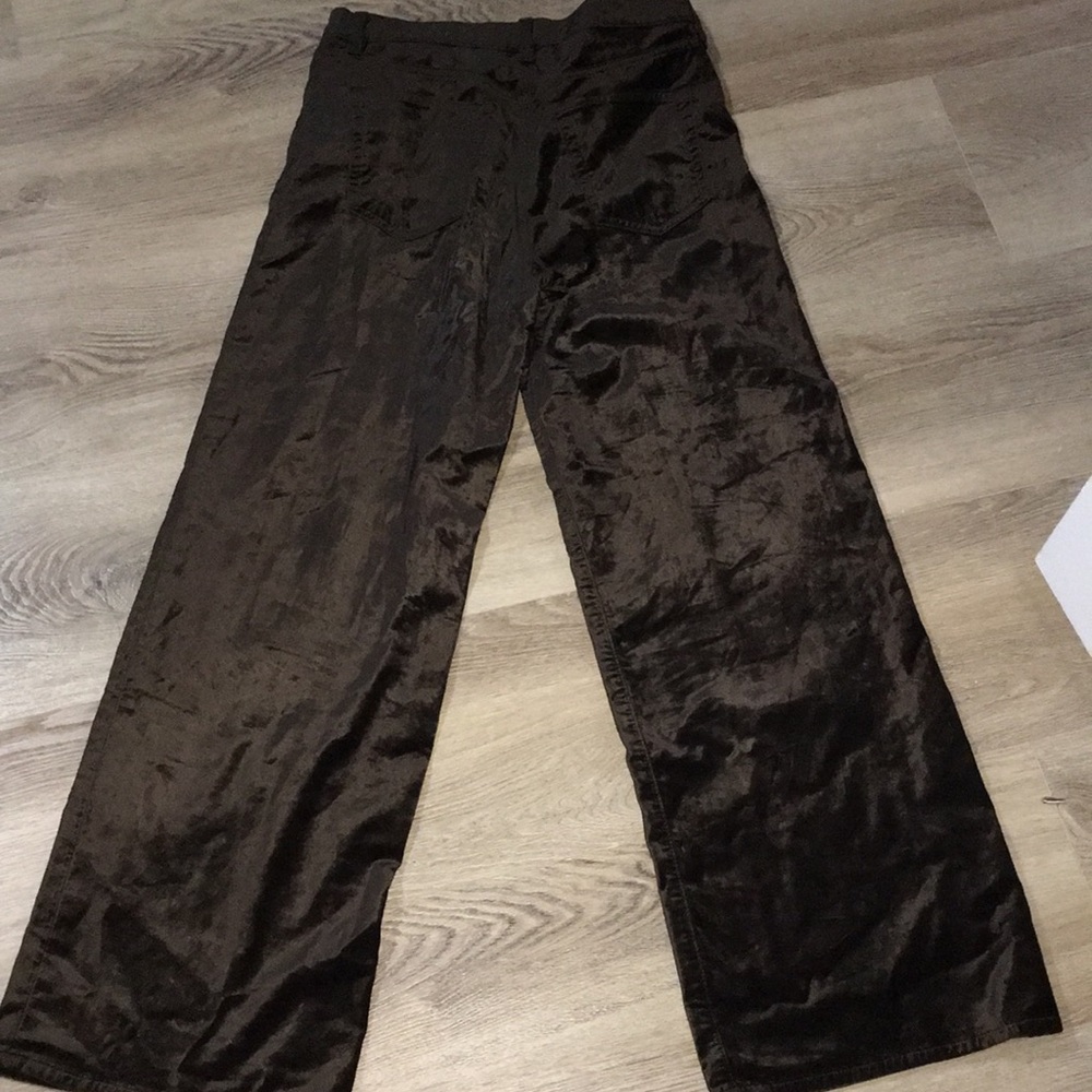 FRAME LE SLIM VELVET PALAZZO High-Waist Wide-Leg CLOVE COLOR SIZE 28 - Picture 7 of 8
